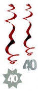 2er-Set metallic-rote, feuerfeste Spiral-H�ngedekos