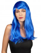 Damenlanghaarperücke blau