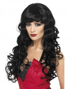 schwarze Langhaar-Per�cke f�r Damen