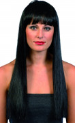 Lange schwarze Perücke für Damen