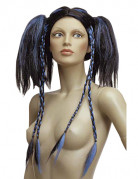 Blaue Manga-Perücke für Damen.