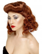 Pin-UP-Perücke braun für Damen