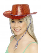 Roter Cowgirlhut mit Pailletten