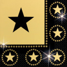 Servietten in Schwarz und Gold mit Sternenmotiv