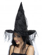 Schwarzer Halloween-Hexenhut für Erwachsene