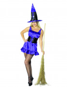 Sexy violettes Hexen-Kostüm Halloween für Damen