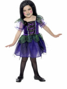 Hexenkost�m mit Spinnenmotiv f�r M�dchen zu Halloween