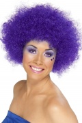 Violette Afro/Disco-Per�cke f�r Erwachsene