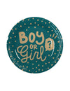Assiettes en carton Boy or Girl turquoise et doré