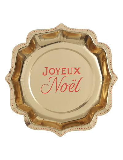 10 Weihnachtsteller Funkelnder Glanz Gold und Rot 21 cm
