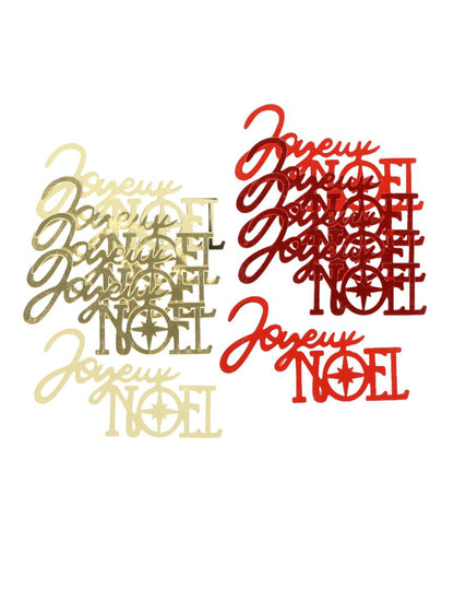 10 Tisch-Konfetti Frohe Weihnachten Rot & Gold 6,5 x 3,5 cm
