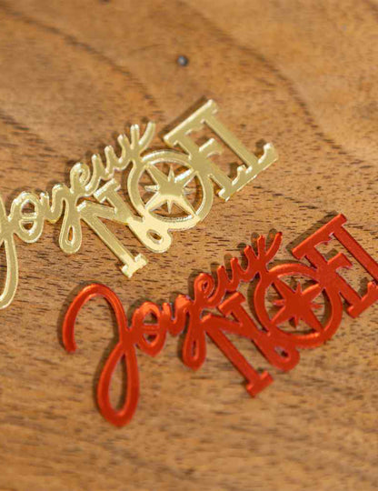 10 Tisch-Konfetti Frohe Weihnachten Rot & Gold 6,5 x 3,5 cm