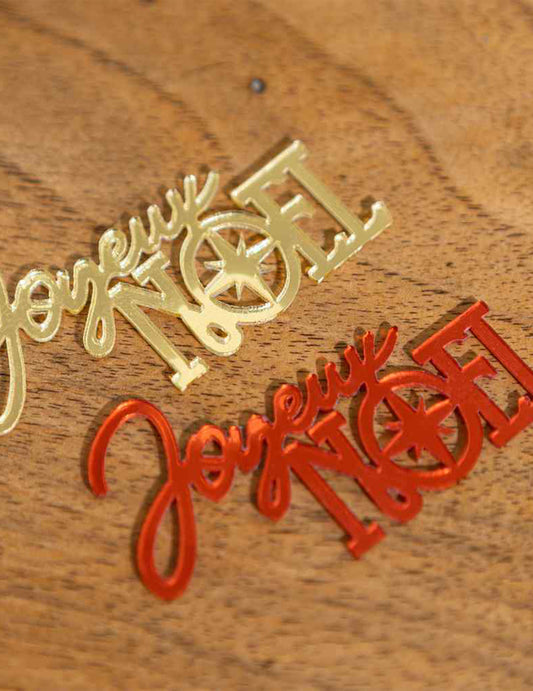 10 Tisch-Konfetti Frohe Weihnachten Rot & Gold 6,5 x 3,5 cm