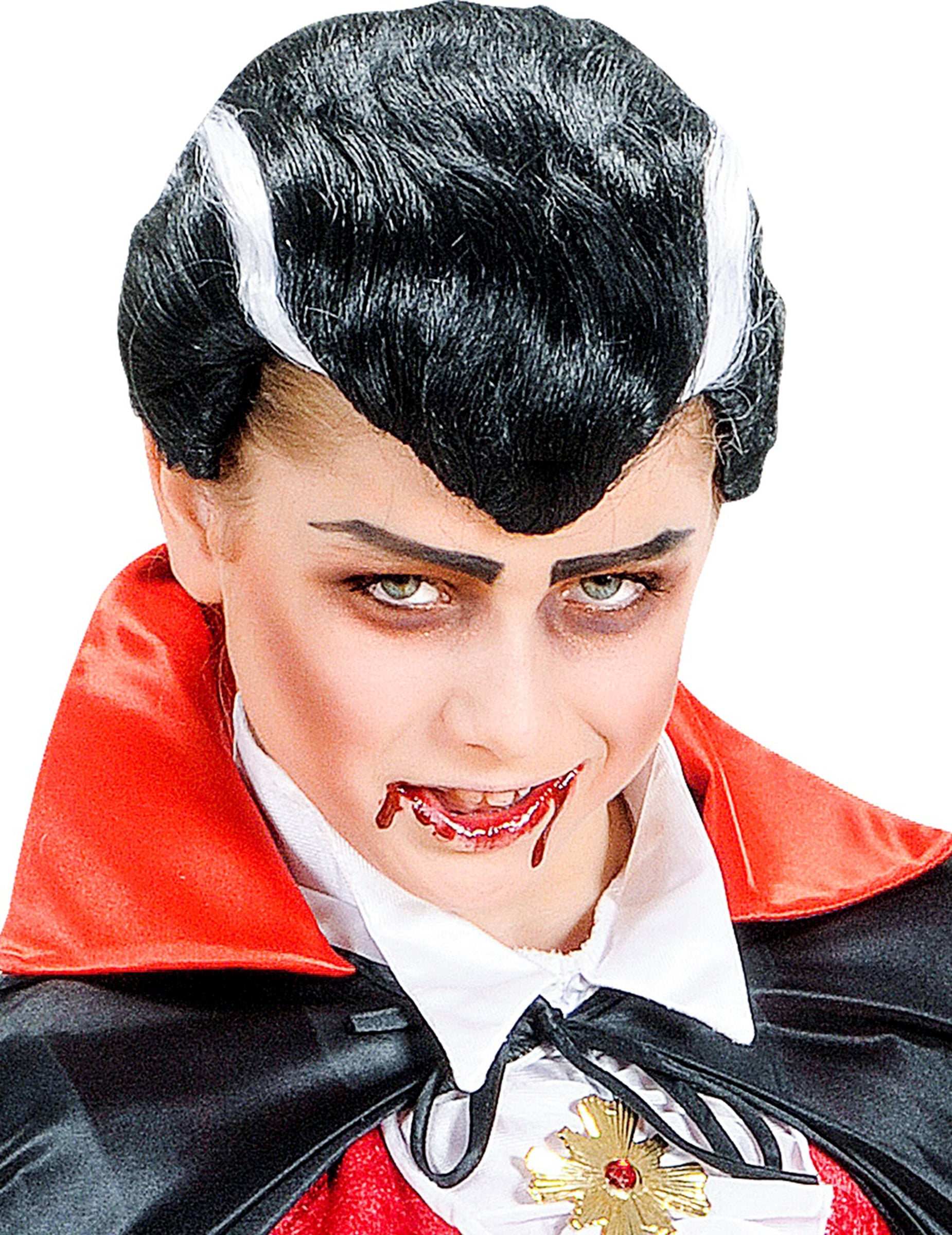Maquillage de vampire réalisé avec les 10 crayons de maquillage multicolores pour déguisement