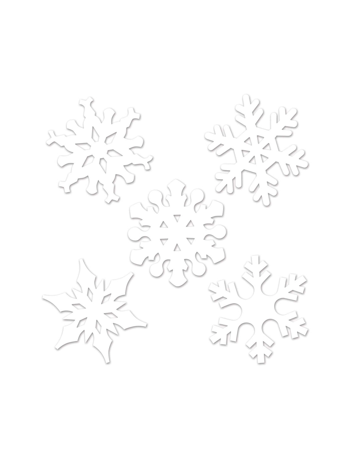 Flocons de neige de Noël pour décoration blanc en carton