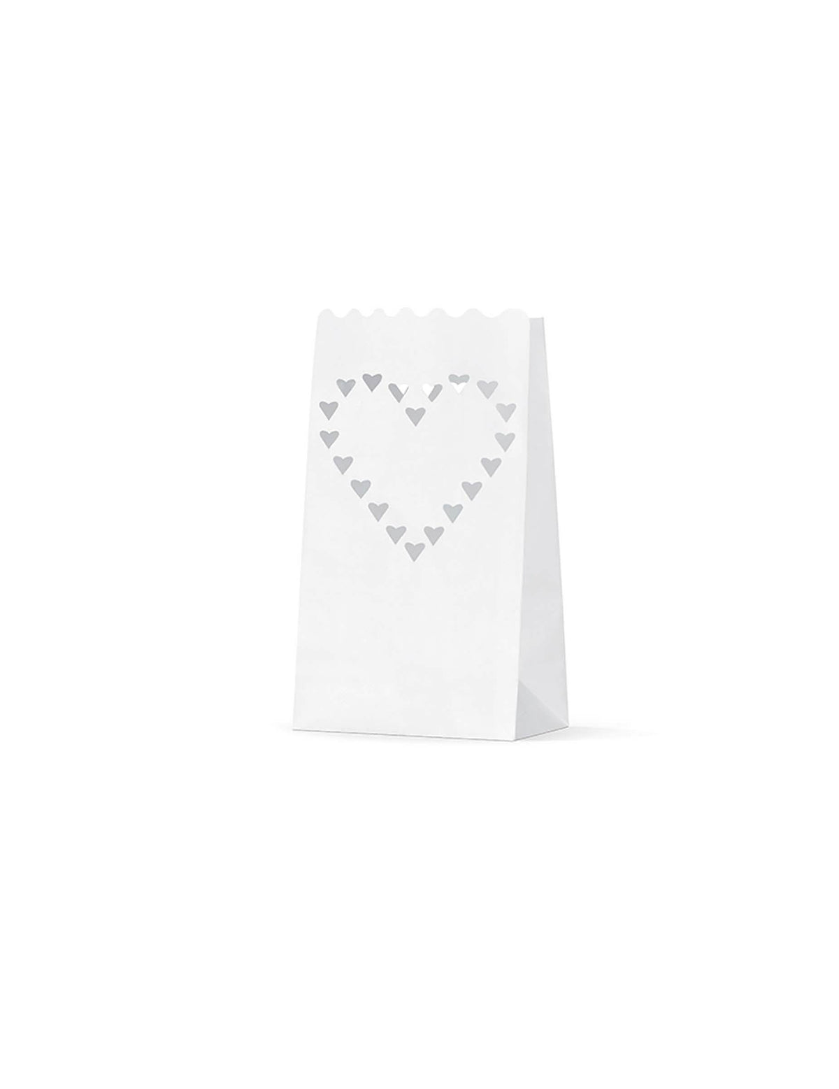 Papierboden-Laternen mit Herz für Hochzeiten, weiß, schwer entflammbar