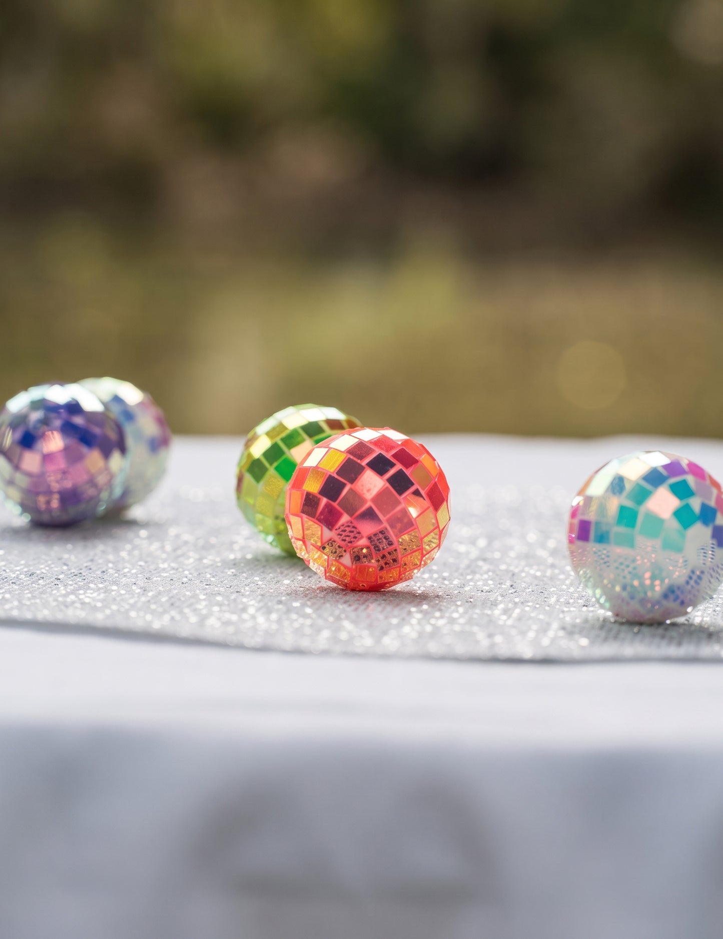 10 Irisierende Mini-Diskokugeln mehrfarbig 4 cm