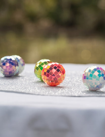 10 Irisierende Mini-Diskokugeln mehrfarbig 4 cm