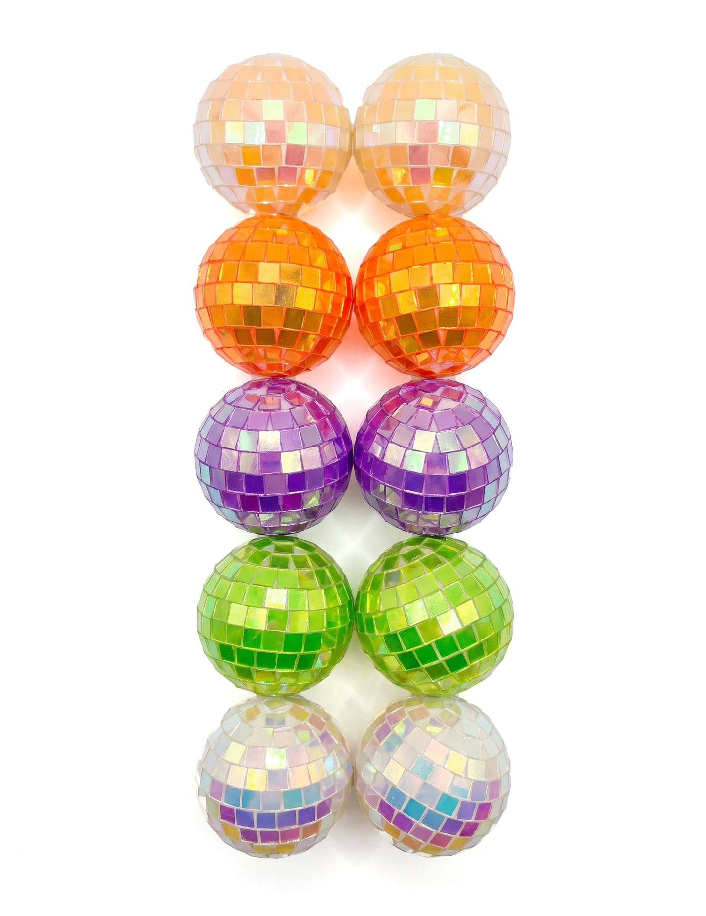 10 Irisierende Mini-Diskokugeln mehrfarbig 4 cm