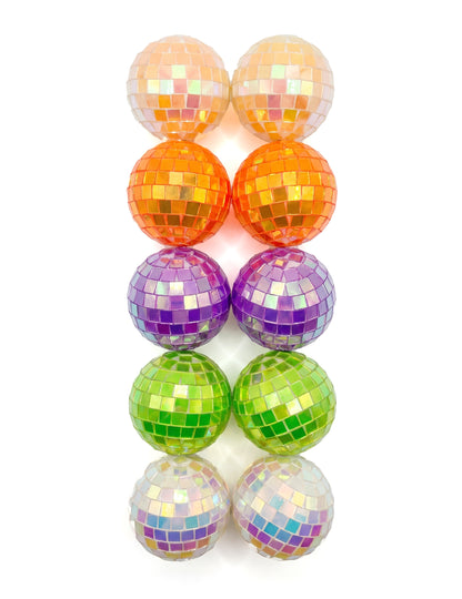 10 Irisierende Mini-Diskokugeln mehrfarbig 4 cm
