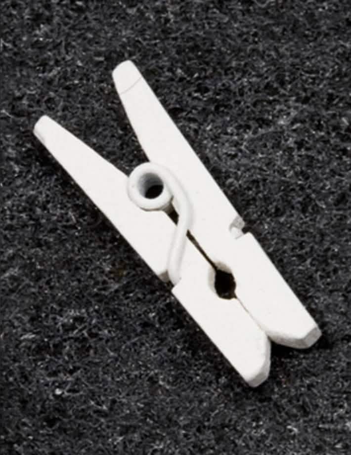 Mini pinces à linge en bois pour décoration blanches