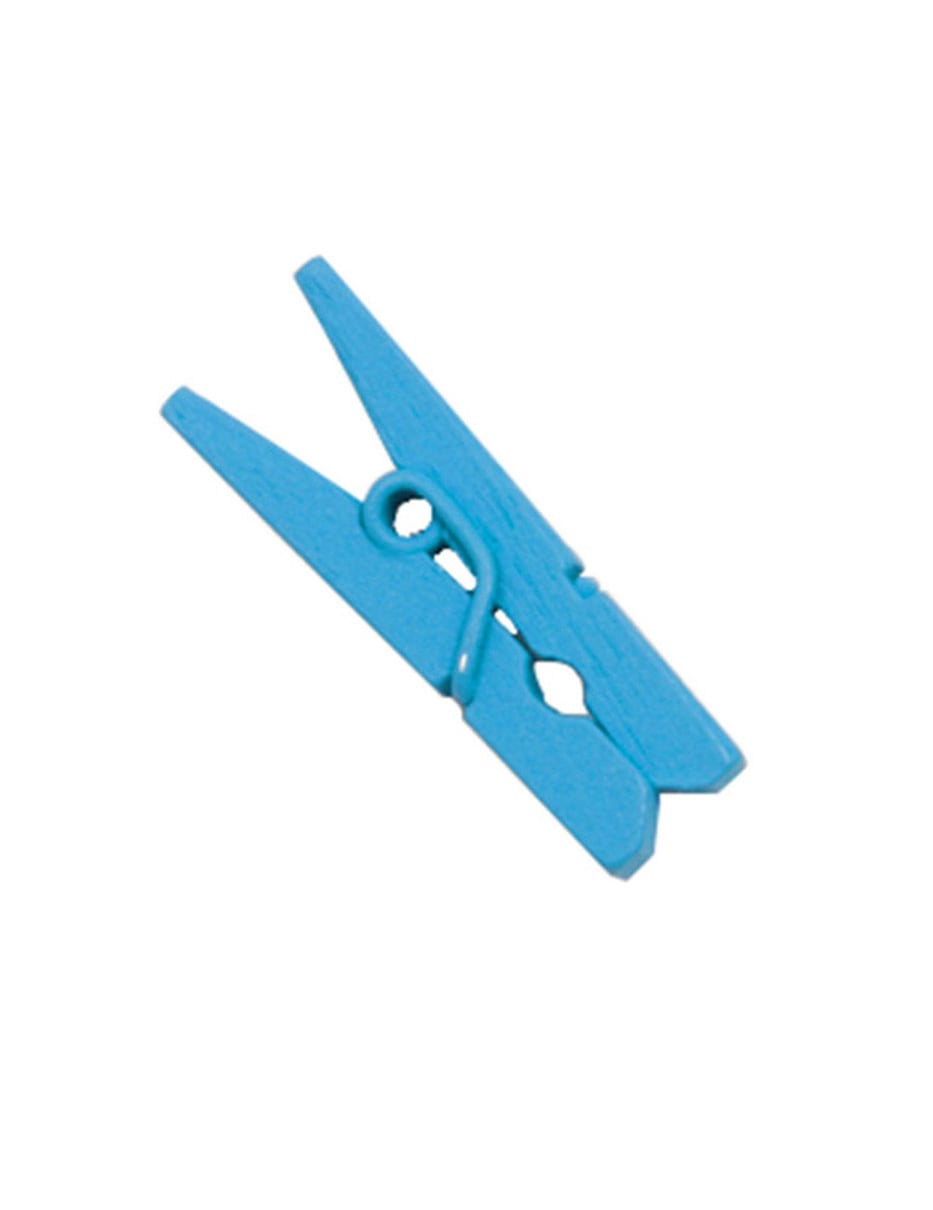 Mini pinces à linge en bois bleu turquoise