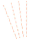 Pailles en carton rayées pour boissons froides rose et blanc