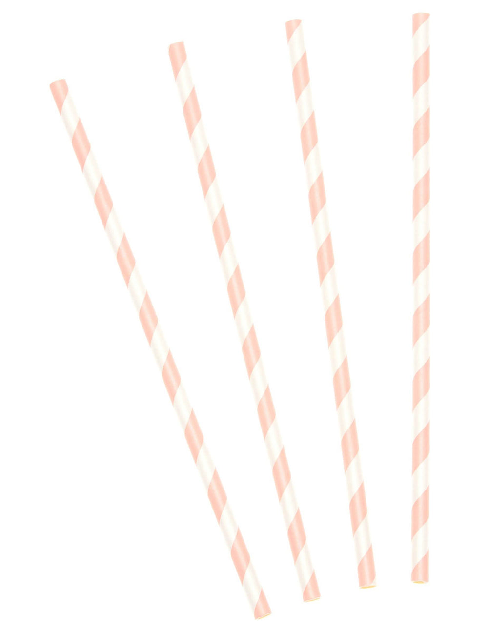 Pailles en carton rayées pour boissons froides rose et blanc