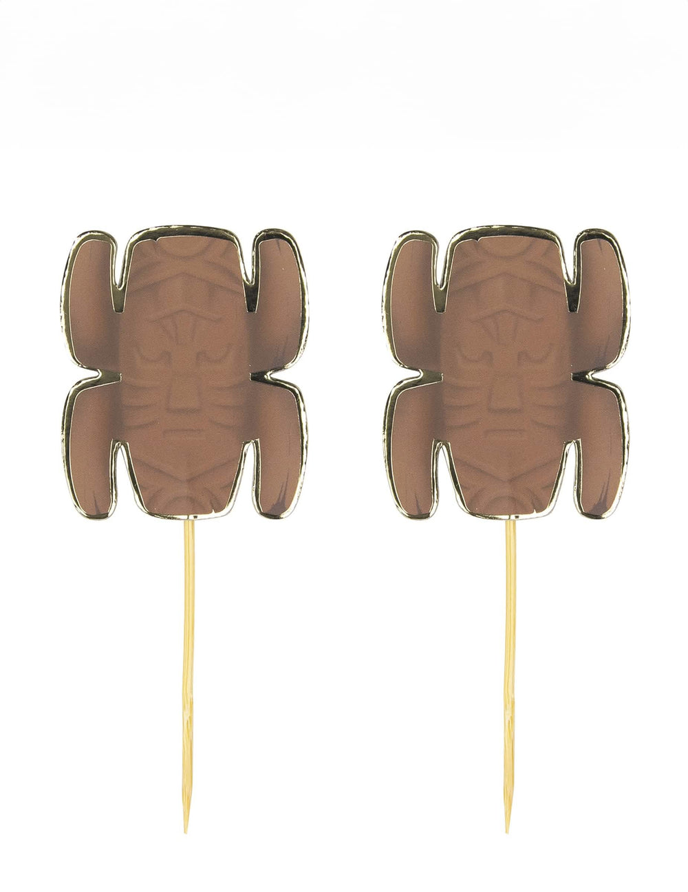 Pics en bois totem aventurier marron