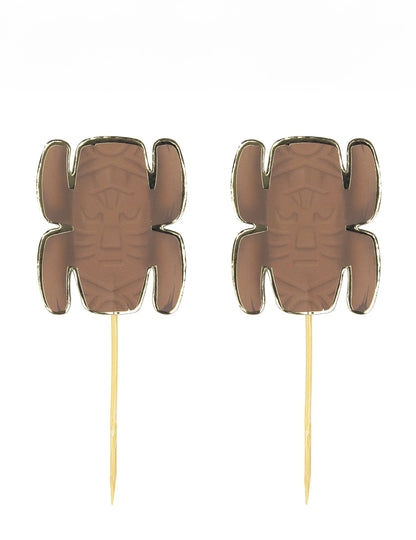 Pics en bois totem aventurier marron
