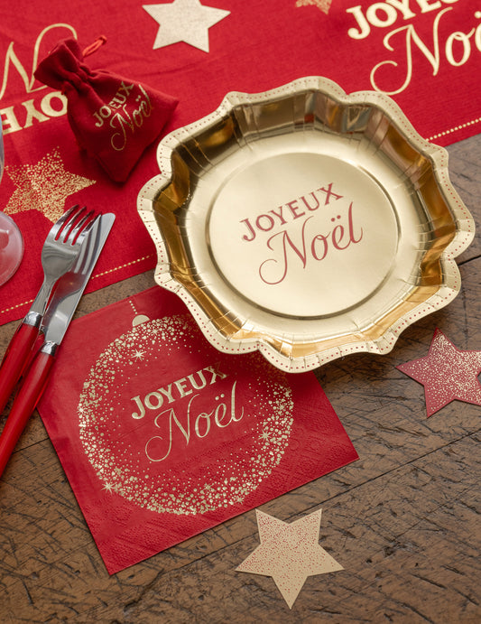 10 Servietten Funkelnde Weihnachten rot 33 x 33 cm