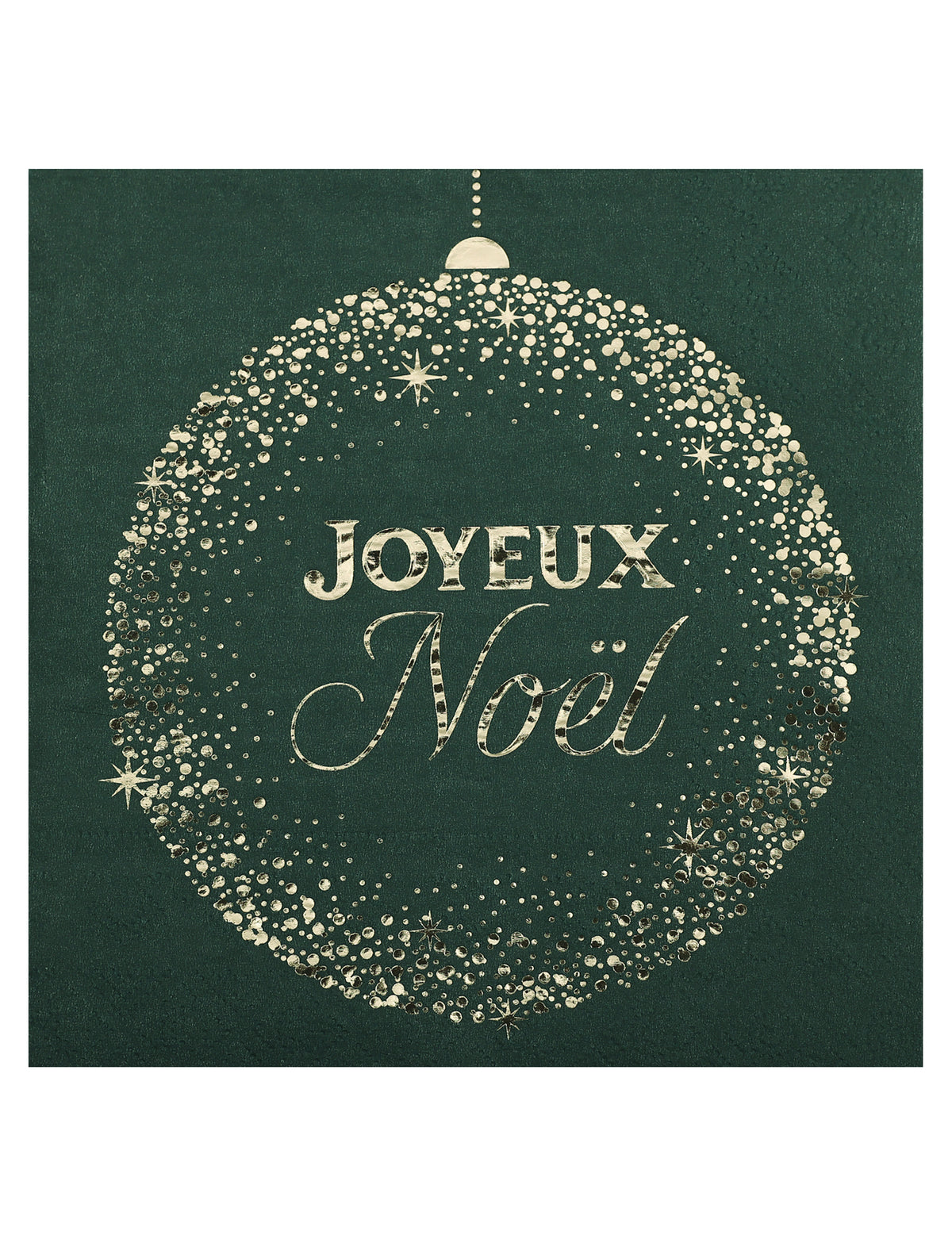 10 serviettes Noël Étincelant vert sapin 33 x 33 cm