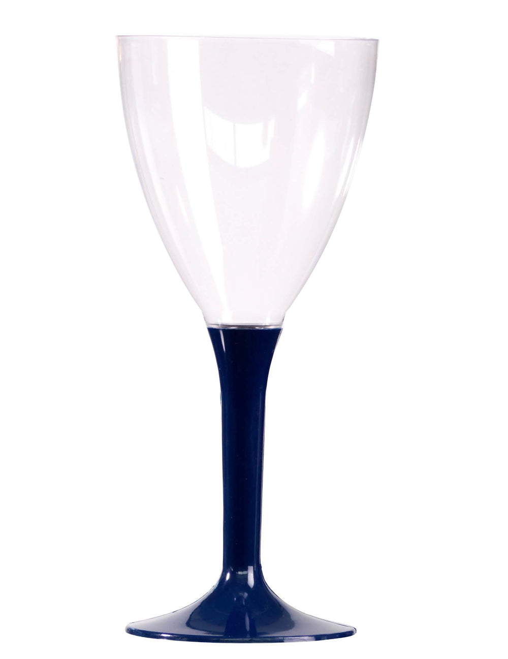 Verre à vin en plastique pour fête avec pied bleu marine 160 ml