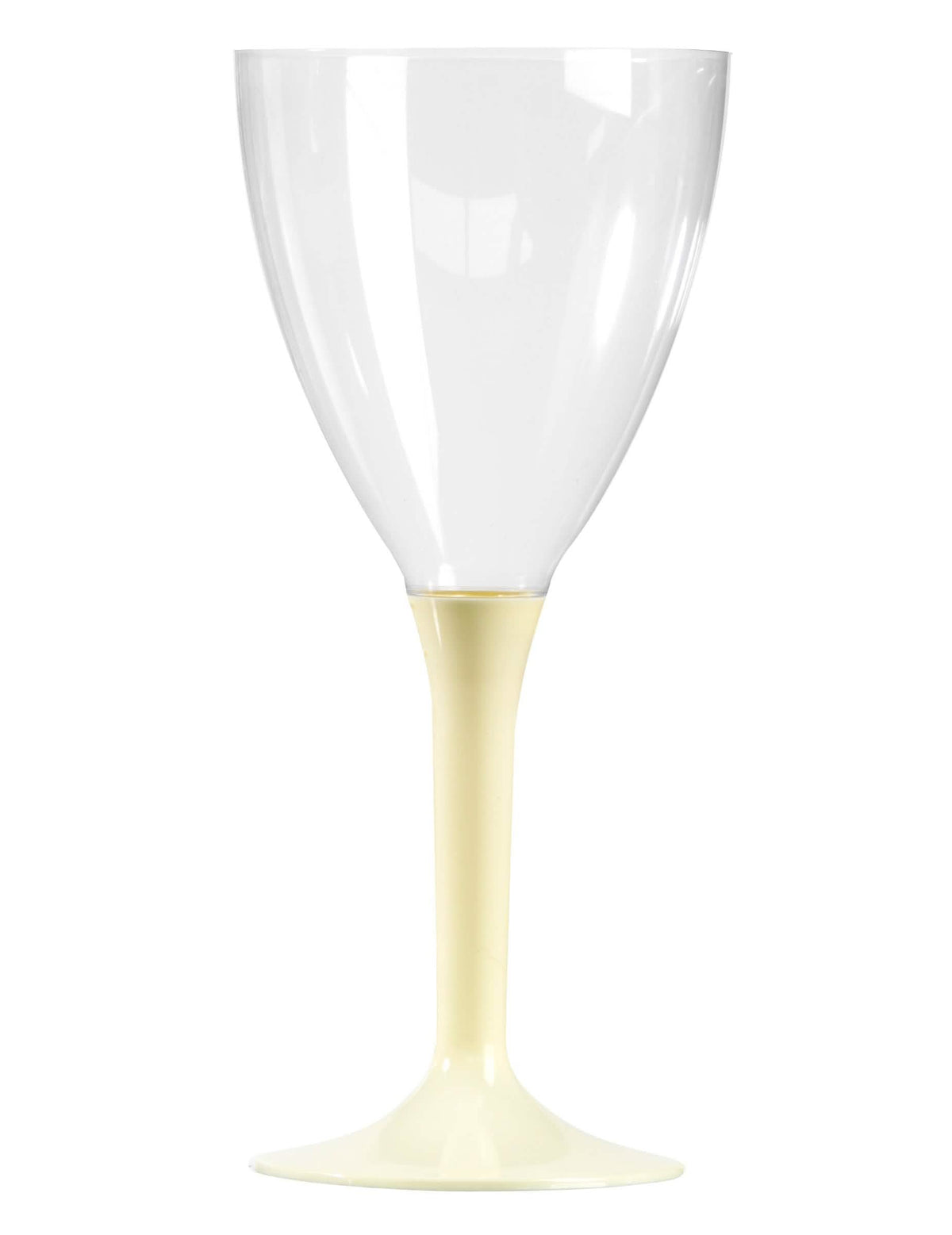Verre à vin en plastique pour fête transparent avec pied ivoire