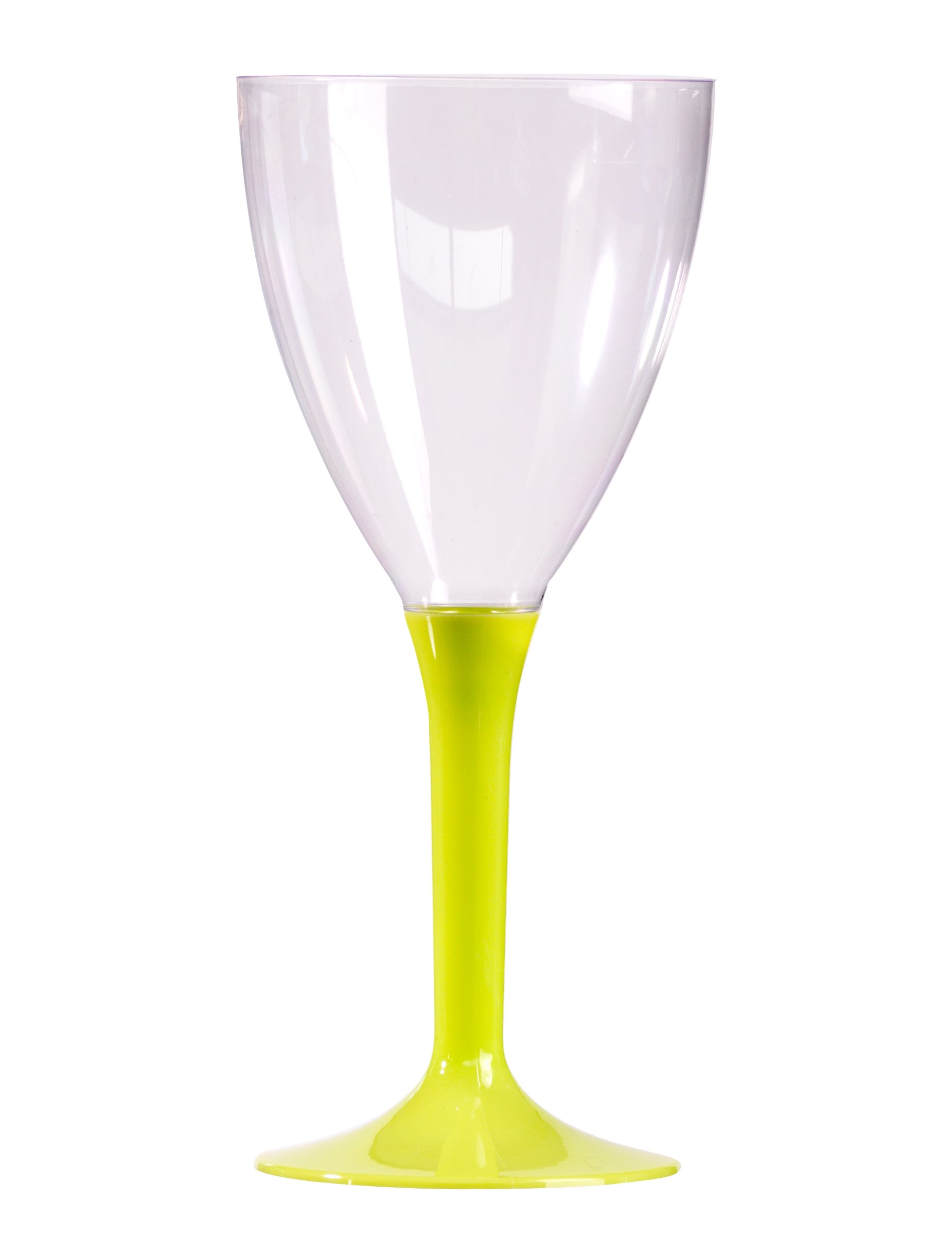 Verre à vin pour fête fluo avec pied vert anis