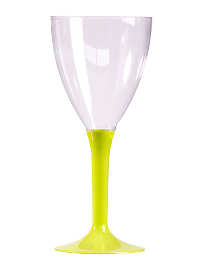 Verre à vin pour fête fluo avec pied vert anis