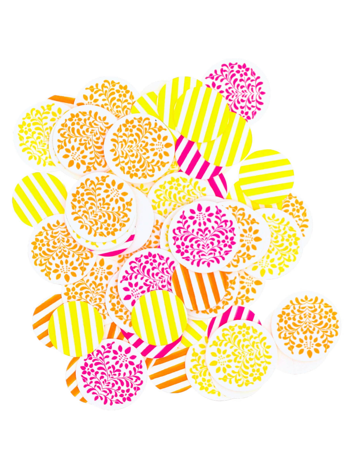 100 Papier-Konfetti in Zitrone, Orange und Himbeere