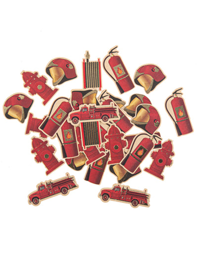 Confettis en papier pompier pour fête rouge et or