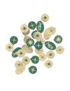 100er Set Weihnachtskonfetti Dunkelgrün & Gold 1-2 cm