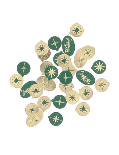 100er Set Weihnachtskonfetti Dunkelgrün & Gold 1-2 cm