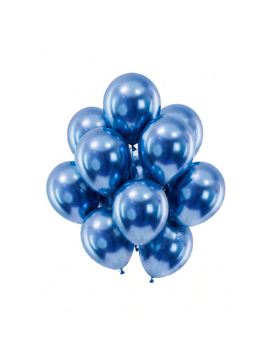 100 Mini-Latexballons metallisch dunkelblau 13 cm Marineblau