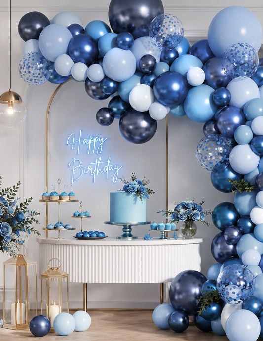 100 Mini-Latexballons metallisch dunkelblau 13 cm Marineblau