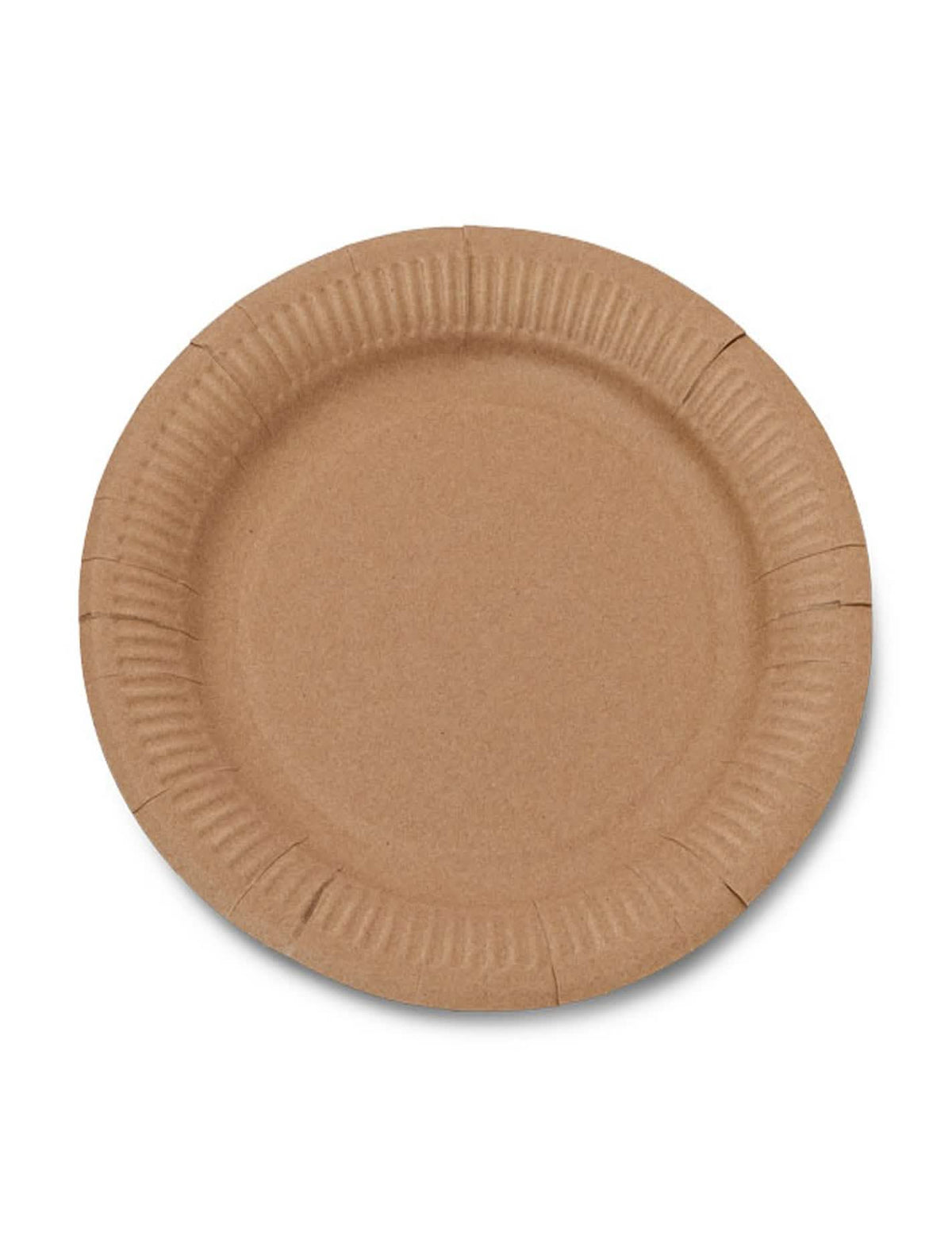 Détail de la bordure des assiettes en carton kraft marron recyclables
