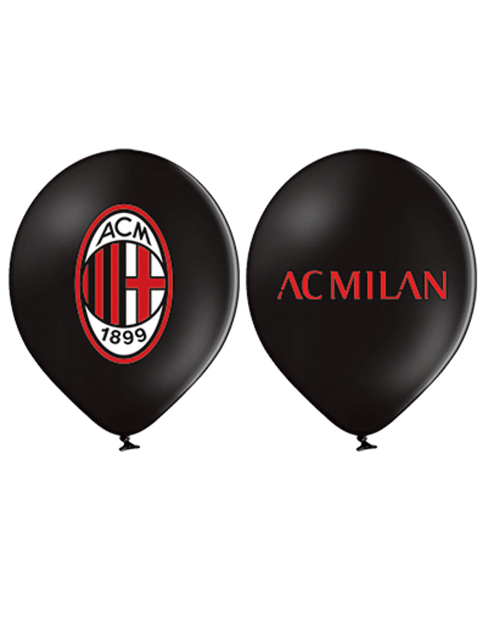 Luftballons aus Latex AC Mailand für die Feier, schwarz