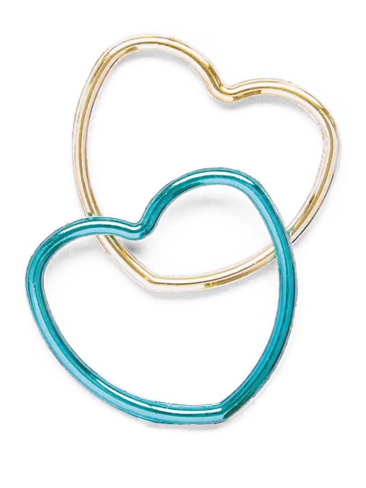 Bracelets en forme de cœur brillants pour enfant or et bleu
