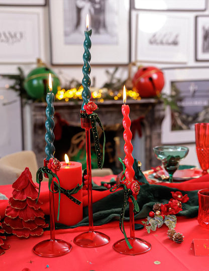 12 Deko-Papierrosen am Stiel rot & gold 3,5 cm