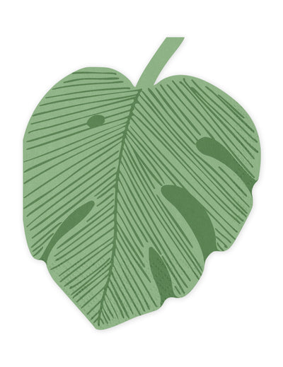 12 Serviettes en papier feuille de monstera vertes 29,1 x 36 cm