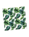 Serviettes en papier tropicales blanches et vertes avec feuilles exotiques