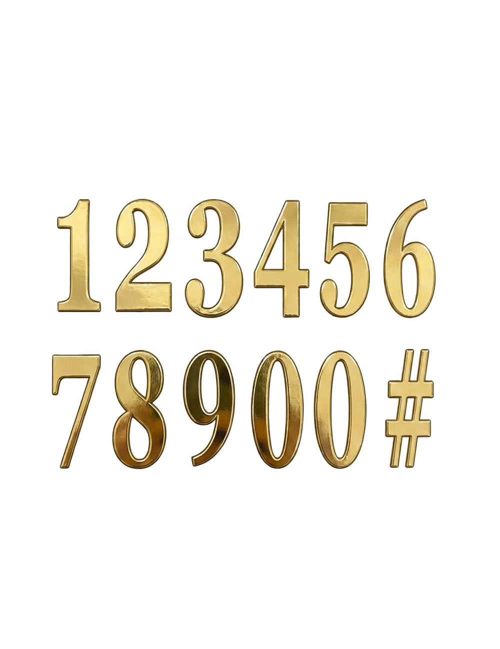 Chiffres adhésifs pour anniversaire or