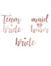 13 temporäre Tattoos Team Bride in Roségold